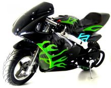 Minibike FLAME EDITION, černá-zelená