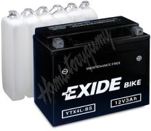 Motobaterie EXIDE BIKE Maintenance Free YTX4L-BS (12V, 3Ah, 50A)