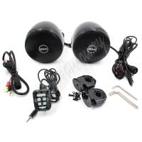 rsm100bl Zvukový systém na motocykl, skútr, ATV s FM, USB, AUX, BT, barva černá