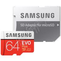 8064gCL10SAM Paměťová karta MicroSDXC 64GB 130M + adaptér, SAMSUNG EVO Plus