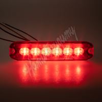 CH-076red PROFI SLIM výstražné LED světlo vnější, červené, 12-24V, ECE R10