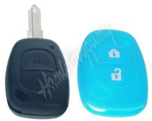 481RN103blu Silikonový obal pro klíč Renault, 2-tlačítkový, modrý